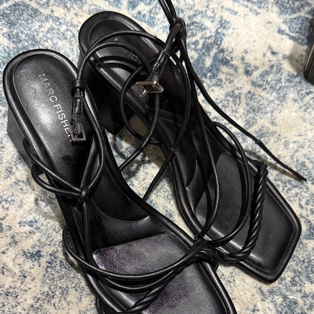 Marc Fisher Black Strappy Heels